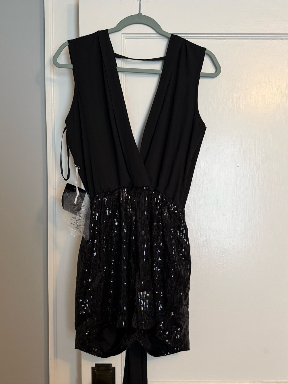 Bebe Cassie Sequin Short Romper size M NWT